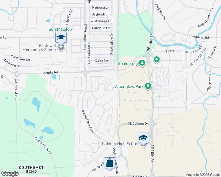 map of restaurants, bars, coffee shops, grocery stores, and more near 20683 Cougar Peak Drive in Bend