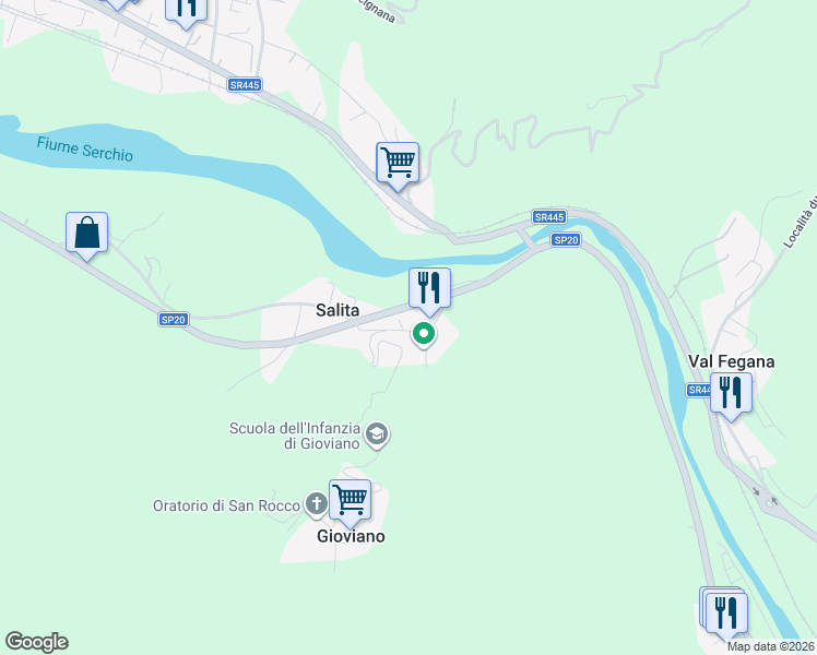 map of restaurants, bars, coffee shops, grocery stores, and more near 10 Via Salita in Salita