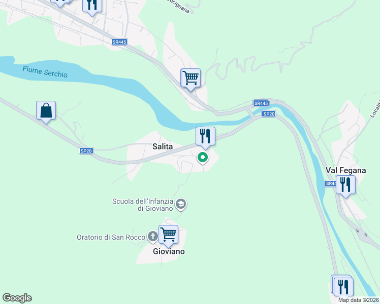 map of restaurants, bars, coffee shops, grocery stores, and more near 10 Via Salita in Salita