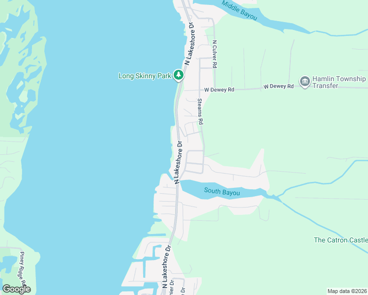 map of restaurants, bars, coffee shops, grocery stores, and more near 3387 North Lakeshore Drive in Ludington