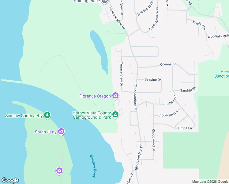 map of restaurants, bars, coffee shops, grocery stores, and more near 87748 Terrace View Drive in Florence