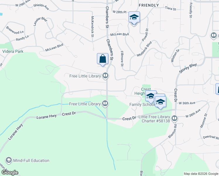 map of restaurants, bars, coffee shops, grocery stores, and more near 3495 Chambers Street in Eugene