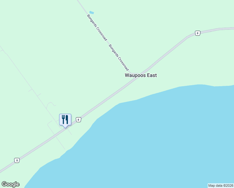 map of restaurants, bars, coffee shops, grocery stores, and more near 3156 County Road 8 in Prince Edward