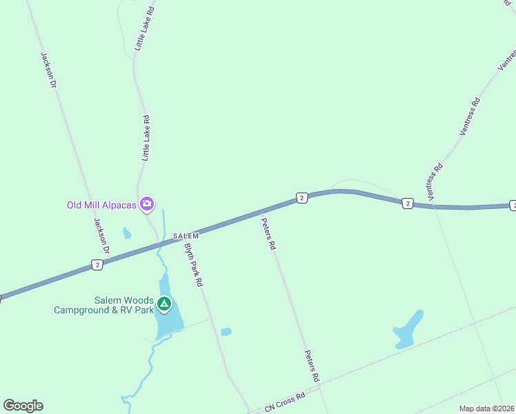 map of restaurants, bars, coffee shops, grocery stores, and more near 13922 County Road 2 in Cramahe