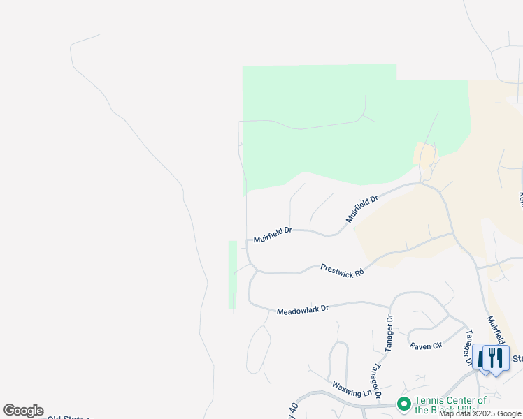 map of restaurants, bars, coffee shops, grocery stores, and more near 6808 Prestwick Road in Rapid City