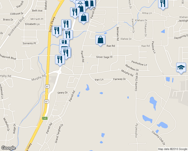 map of restaurants, bars, coffee shops, grocery stores, and more near 20247 Murphy Road in Bend