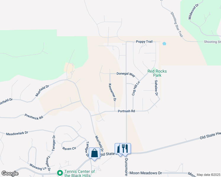 map of restaurants, bars, coffee shops, grocery stores, and more near 6718 Kennemer Drive in Rapid City