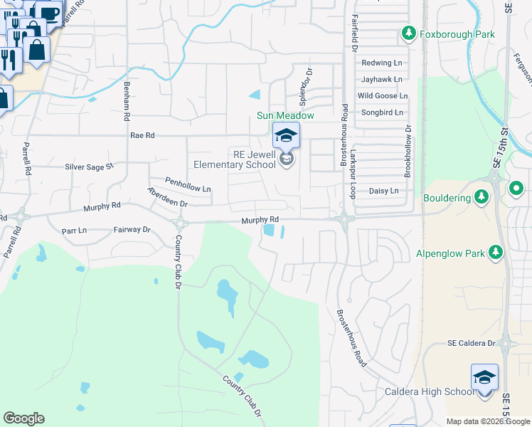 map of restaurants, bars, coffee shops, grocery stores, and more near 20495 Murphy Road in Bend