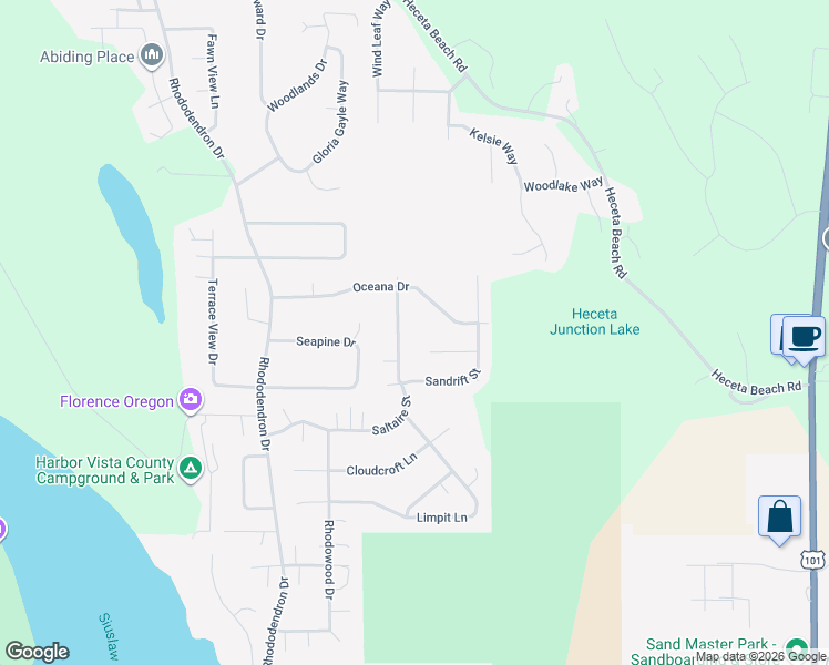 map of restaurants, bars, coffee shops, grocery stores, and more near 87777 Saltaire Street in Florence