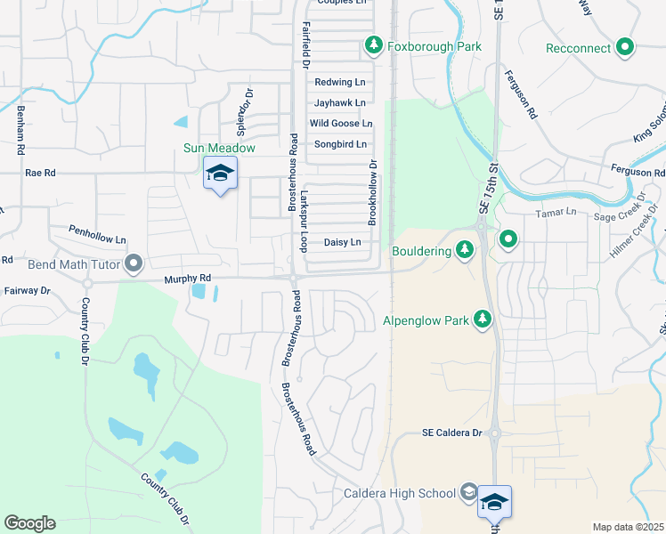 map of restaurants, bars, coffee shops, grocery stores, and more near 61073 Larkspur Loop in Bend