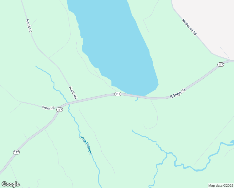 map of restaurants, bars, coffee shops, grocery stores, and more near South High Street in Bridgton