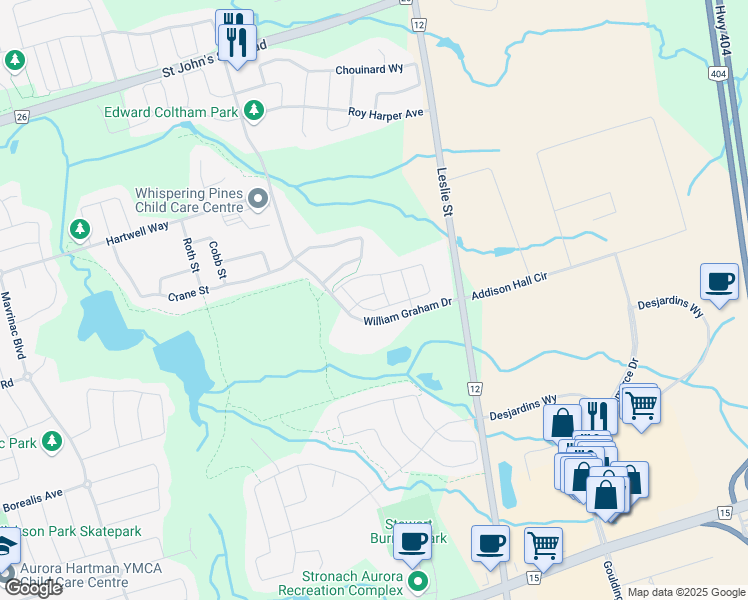 map of restaurants, bars, coffee shops, grocery stores, and more near 37 Sparks St. in Aurora