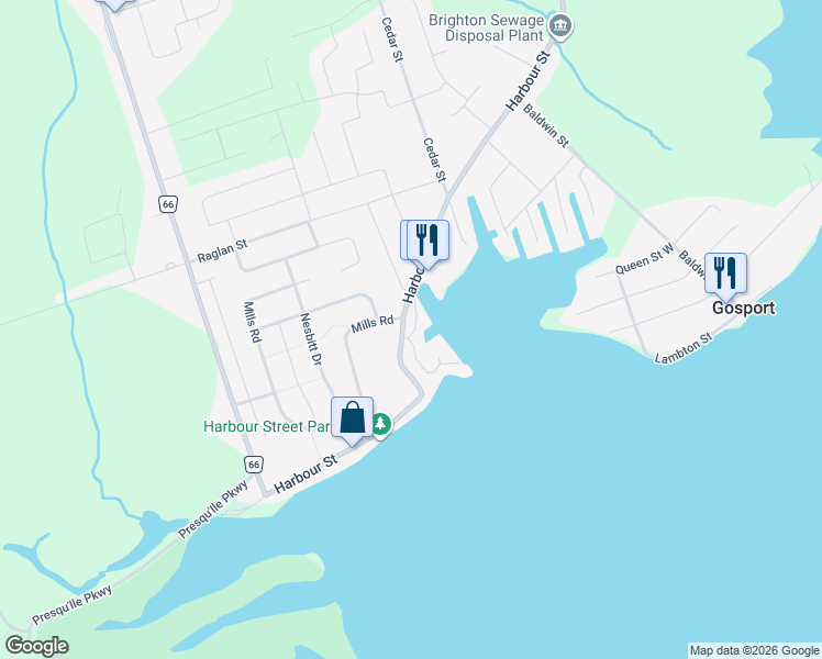 map of restaurants, bars, coffee shops, grocery stores, and more near 5 Dockside Lane in Brighton