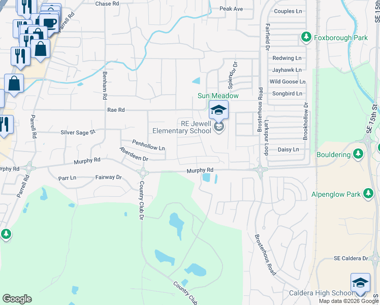 map of restaurants, bars, coffee shops, grocery stores, and more near 20394 Penhollow Ln in Bend