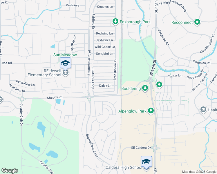 map of restaurants, bars, coffee shops, grocery stores, and more near 20659 Daisy Lane in Bend