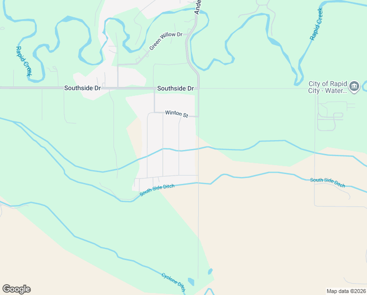 map of restaurants, bars, coffee shops, grocery stores, and more near 6501 Anderson Road in Rapid City
