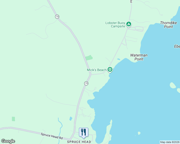 map of restaurants, bars, coffee shops, grocery stores, and more near 749 Spruce Head Rd in South Thomaston