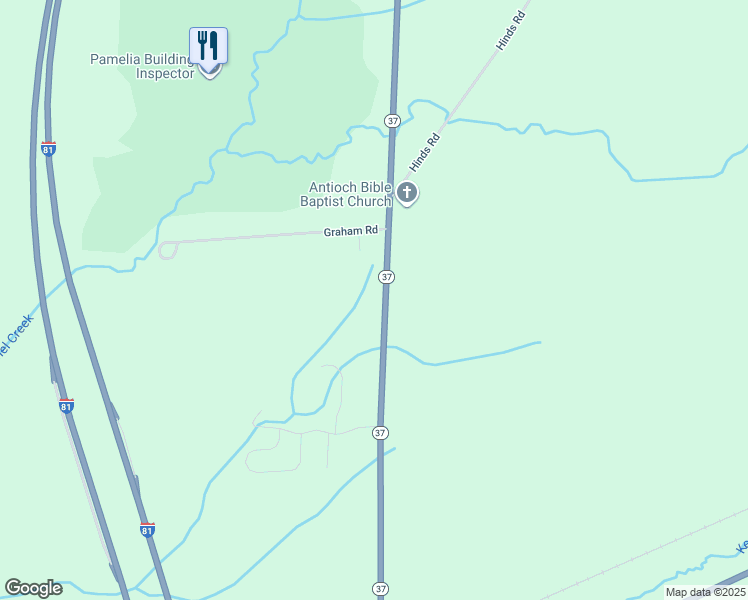 map of restaurants, bars, coffee shops, grocery stores, and more near 24499 New York 37 in Watertown