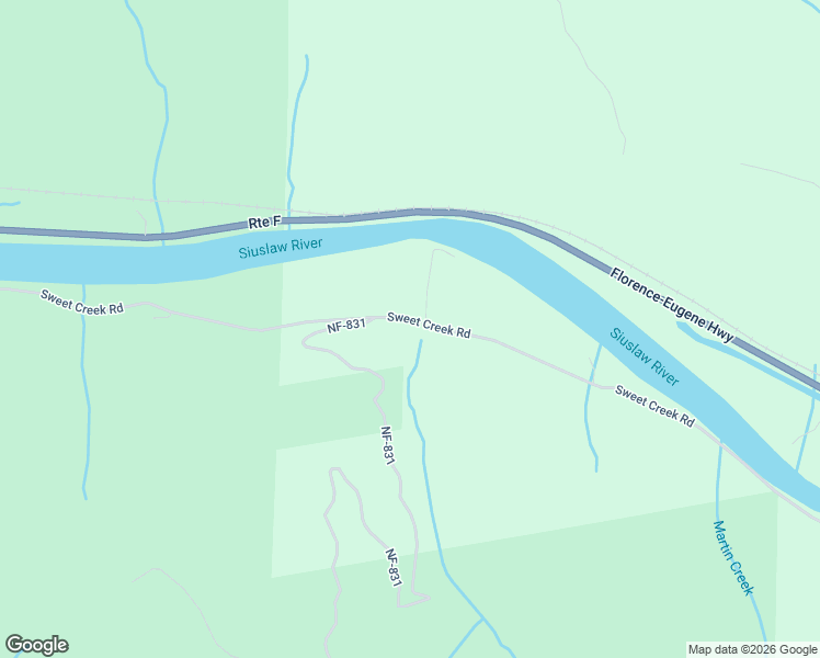 map of restaurants, bars, coffee shops, grocery stores, and more near 10192 Sweet Creek Road in Mapleton