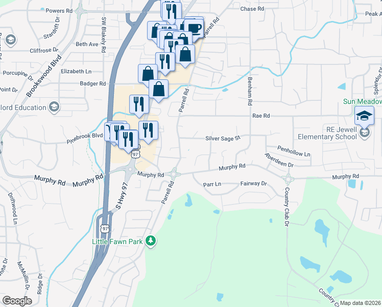 map of restaurants, bars, coffee shops, grocery stores, and more near 20246 Gaines Court in Bend