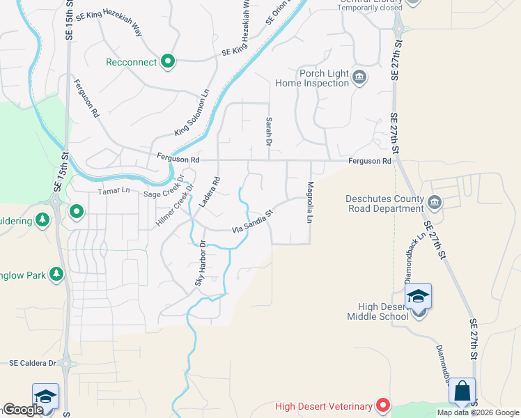 map of restaurants, bars, coffee shops, grocery stores, and more near 61130 Cabin Court in Bend