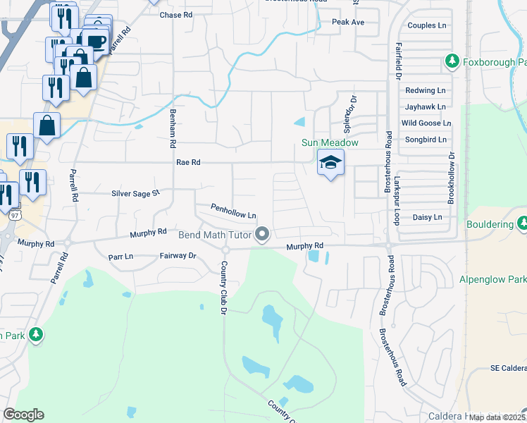 map of restaurants, bars, coffee shops, grocery stores, and more near 20394 Penhollow Lane in Bend