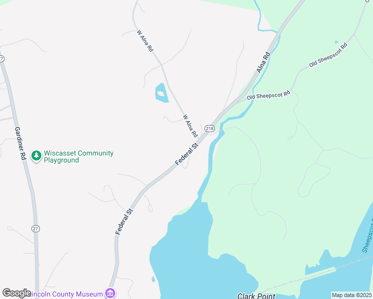map of restaurants, bars, coffee shops, grocery stores, and more near 294 Federal Street in Wiscasset