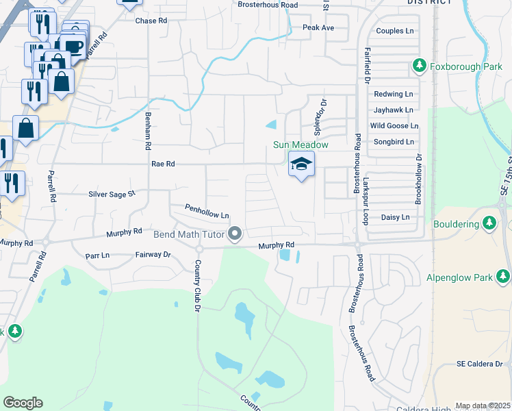 map of restaurants, bars, coffee shops, grocery stores, and more near 20394 Penhollow Ln in Bend