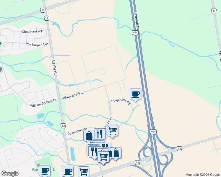 map of restaurants, bars, coffee shops, grocery stores, and more near 115 Addison Hall Circle in Aurora