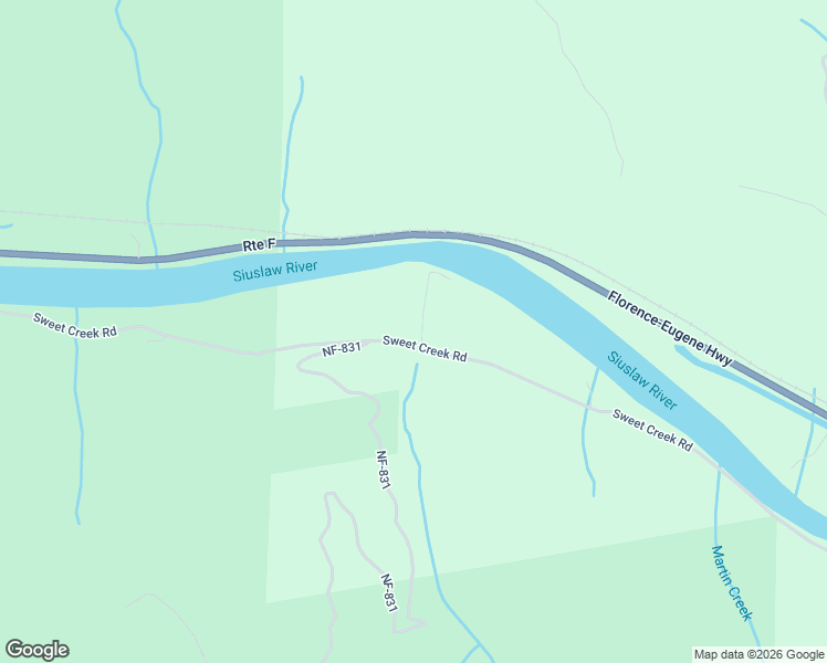 map of restaurants, bars, coffee shops, grocery stores, and more near 10192 Sweet Creek Road in Mapleton