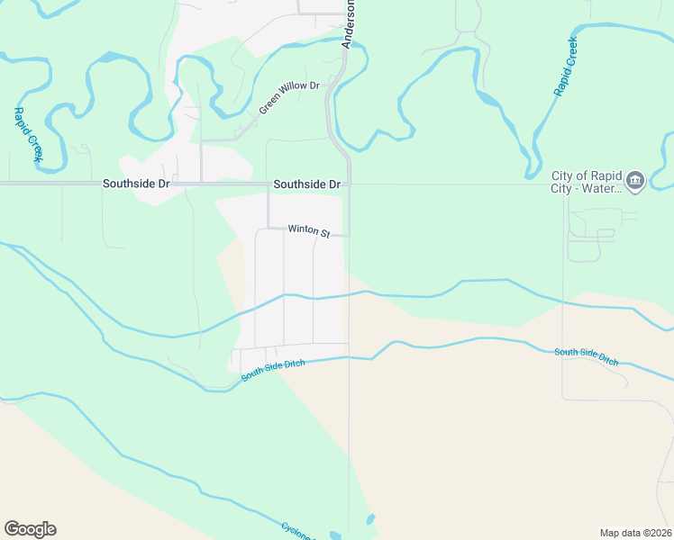 map of restaurants, bars, coffee shops, grocery stores, and more near 6501 Anderson Road in Rapid City