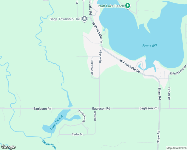 map of restaurants, bars, coffee shops, grocery stores, and more near 1574 Oakwood Drive in Gladwin