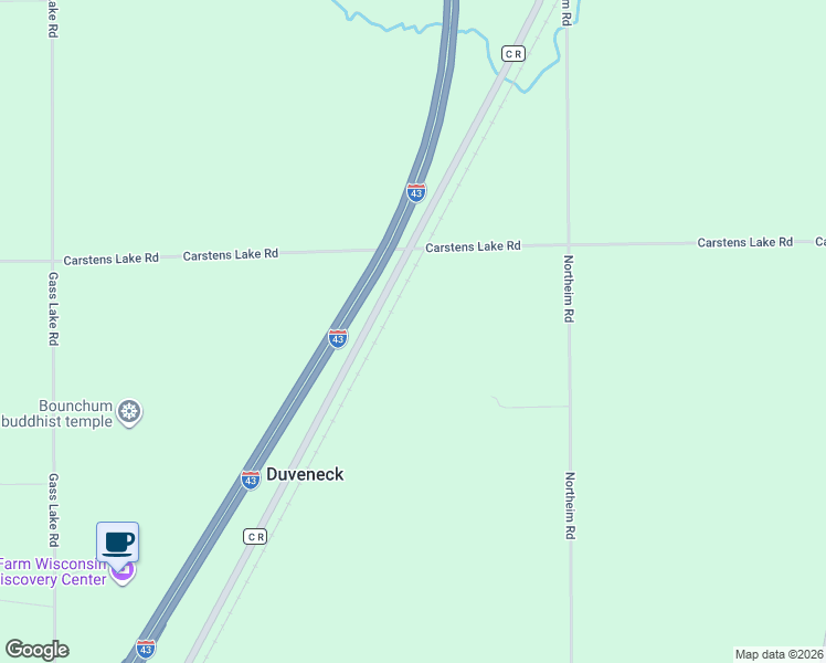 map of restaurants, bars, coffee shops, grocery stores, and more near 4503 Carstens Lake Road in Manitowoc