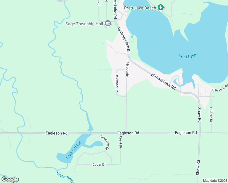 map of restaurants, bars, coffee shops, grocery stores, and more near 1574 Oakwood Drive in Gladwin