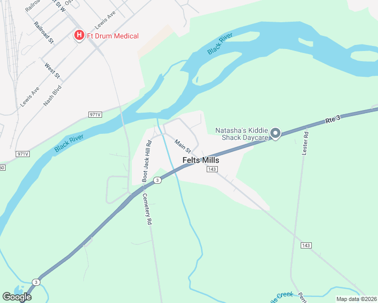 map of restaurants, bars, coffee shops, grocery stores, and more near 24423 Main Street in Felts Mills