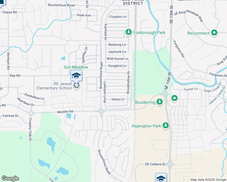 map of restaurants, bars, coffee shops, grocery stores, and more near 20642 Daisy Lane in Bend