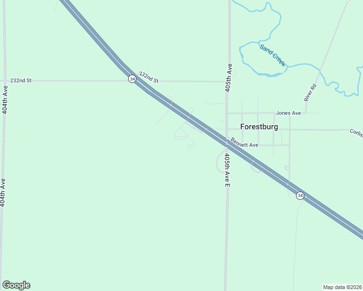 map of restaurants, bars, coffee shops, grocery stores, and more near 40405 South Dakota 34 in Artesian