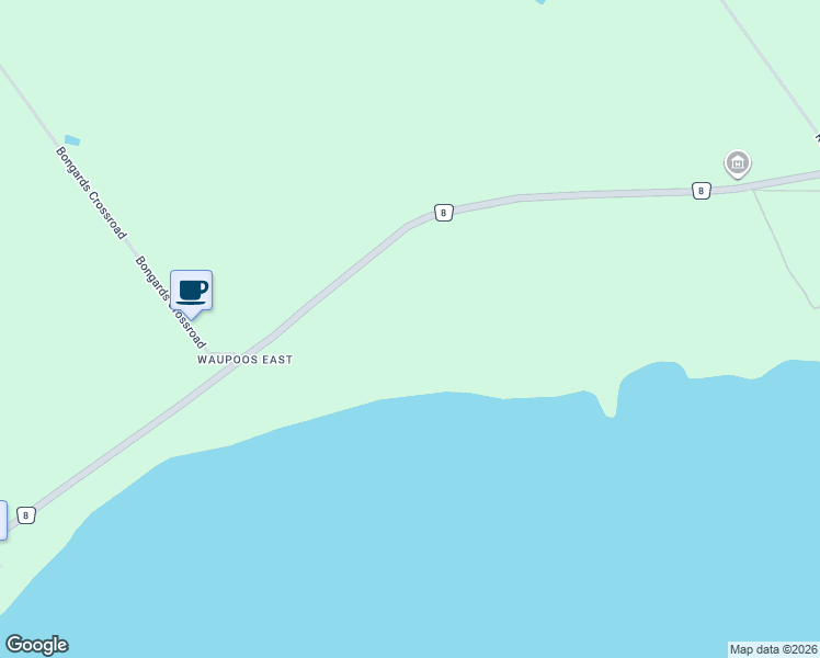 map of restaurants, bars, coffee shops, grocery stores, and more near County Road 8 in Prince Edward
