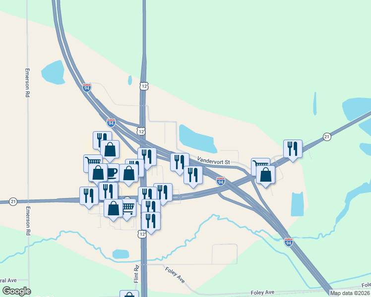 map of restaurants, bars, coffee shops, grocery stores, and more near 326 Vandervort Street in Tomah