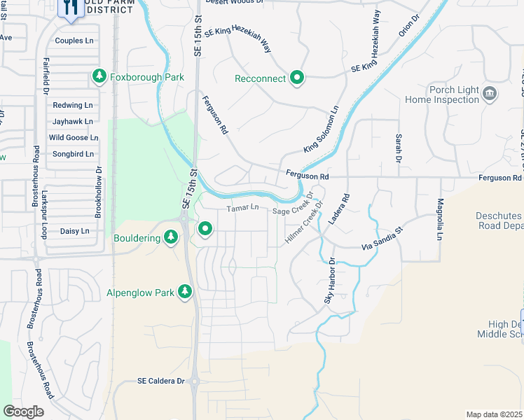 map of restaurants, bars, coffee shops, grocery stores, and more near 61144 Manhae Lane in Bend