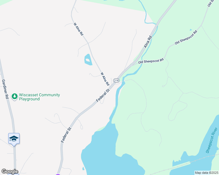 map of restaurants, bars, coffee shops, grocery stores, and more near 307 Federal Street in Wiscasset