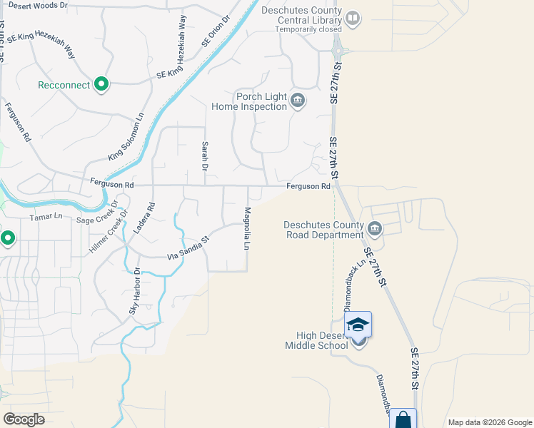map of restaurants, bars, coffee shops, grocery stores, and more near Ferguson Rd in Bend