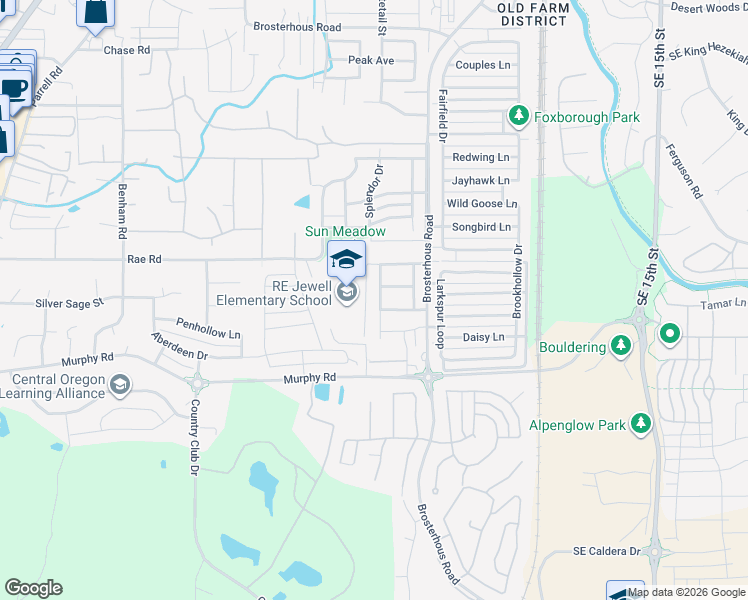 map of restaurants, bars, coffee shops, grocery stores, and more near 61187 Cone Flower Street in Bend
