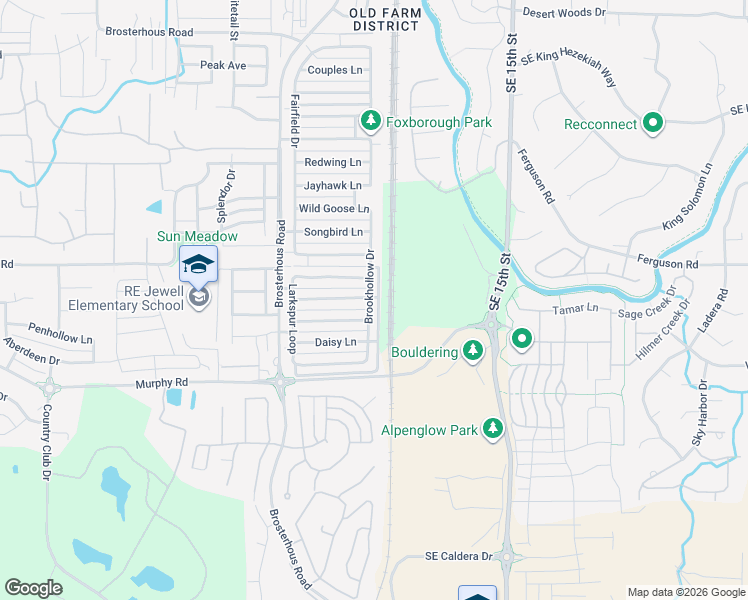map of restaurants, bars, coffee shops, grocery stores, and more near 61170 Brookhollow Drive in Bend