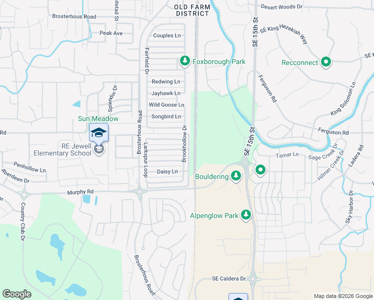 map of restaurants, bars, coffee shops, grocery stores, and more near 61170 Brookhollow Drive in Bend