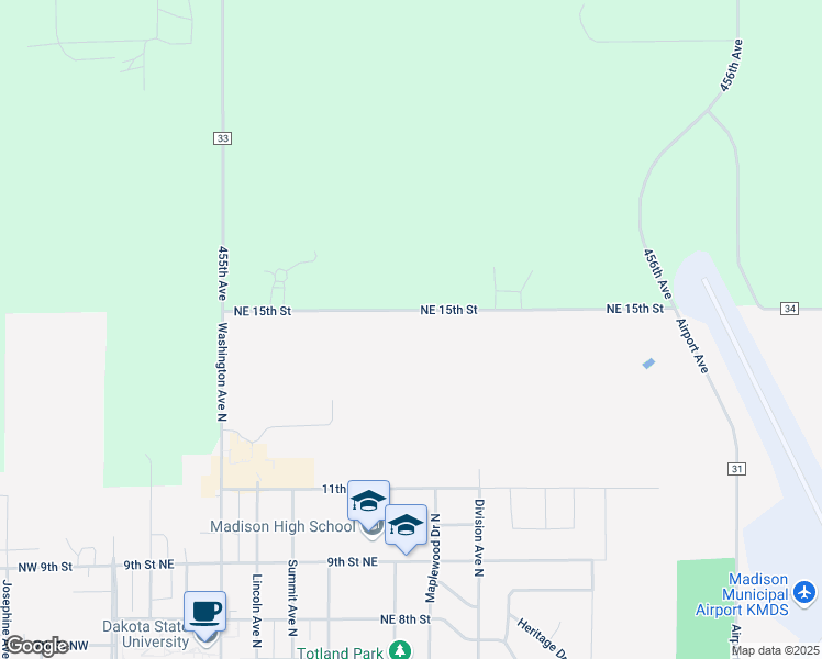map of restaurants, bars, coffee shops, grocery stores, and more near 815 Northeast 15th Street in Madison