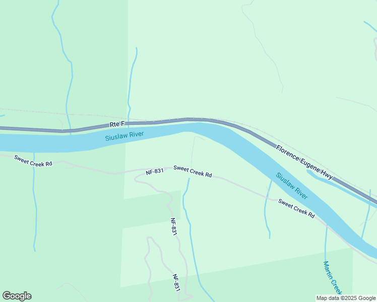 map of restaurants, bars, coffee shops, grocery stores, and more near 10195 Sweet Creek Road in Mapleton