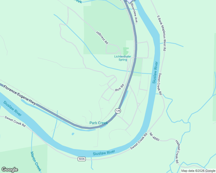 map of restaurants, bars, coffee shops, grocery stores, and more near 87610 Rice Road in Mapleton