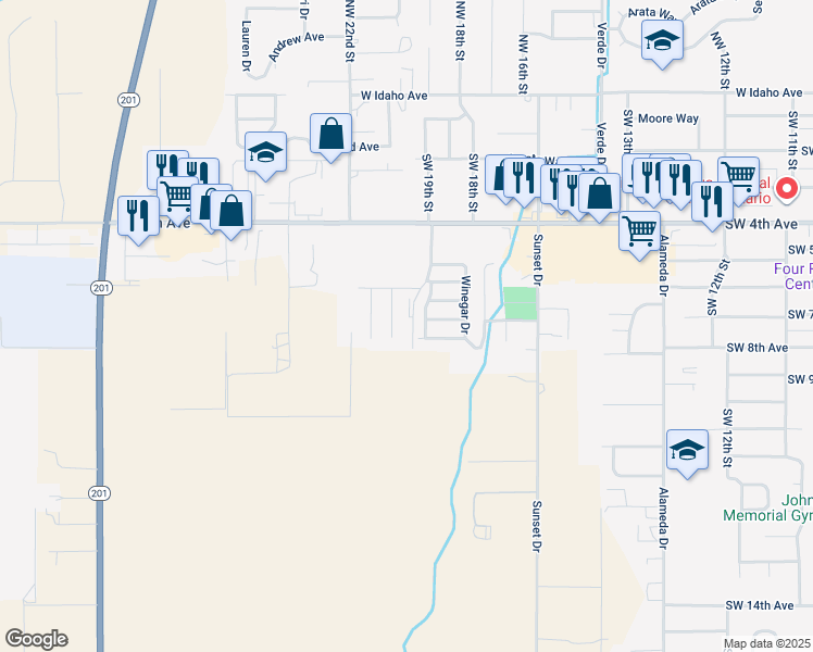 map of restaurants, bars, coffee shops, grocery stores, and more near 763 Skyhawk Drive in Ontario