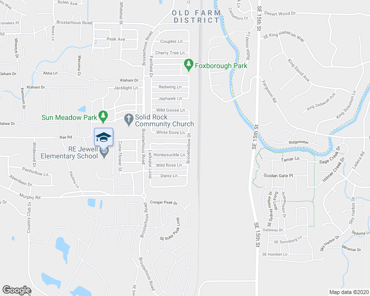 map of restaurants, bars, coffee shops, grocery stores, and more near 61170 Brookhollow Drive in Bend